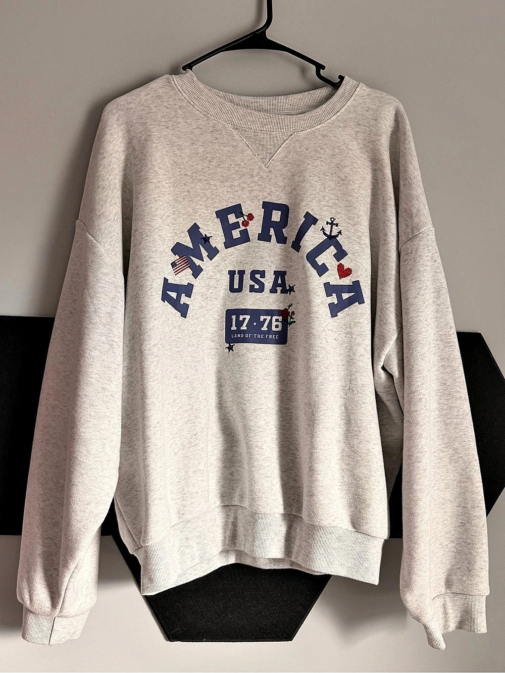 Special Thanks America USA 1776 Graphic Pullover Sweatshirt Gray Large